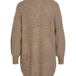 Vila LANGE MOUWEN GEBREIDE JURK -Goedkope Fraaie Mod Winkel 14079079 NaturalMelange 002