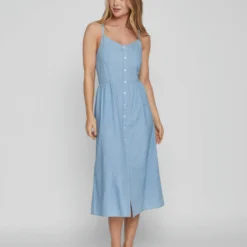 Vila MIDI DENIM JURK 9 Vila MIDI DENIM JURK -Goedkope Fraaie Mod Winkel 14079547 LightBlueDenim 005
