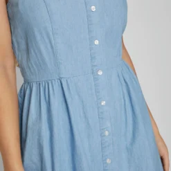 Vila MIDI DENIM JURK 8 Vila MIDI DENIM JURK -Goedkope Fraaie Mod Winkel 14079547 LightBlueDenim 006