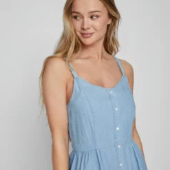 Vila MIDI DENIM JURK 10 Vila MIDI DENIM JURK -Goedkope Fraaie Mod Winkel 14079547 LightBlueDenim 007