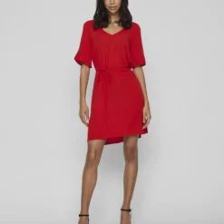 Vila KNOOPRIEM IN DE TAILLE KORTE JURK