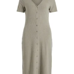 Vila KNOOP MIDI JURK -Goedkope Fraaie Mod Winkel 14079575 Walnut 987508 001