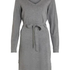 Vila KNOOPRIEM IN DE TAILLE JURK MET LANGE MOUWEN 10 Vila KNOOPRIEM IN DE TAILLE JURK MET LANGE MOUWEN -Goedkope Fraaie Mod Winkel 14080247 MediumGreyMelange 001