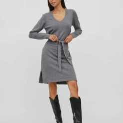Vila KNOOPRIEM IN DE TAILLE JURK MET LANGE MOUWEN 9 Vila KNOOPRIEM IN DE TAILLE JURK MET LANGE MOUWEN -Goedkope Fraaie Mod Winkel 14080247 MediumGreyMelange 005