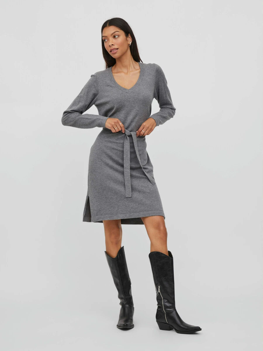 Vila KNOOPRIEM IN DE TAILLE JURK MET LANGE MOUWEN 4 Vila KNOOPRIEM IN DE TAILLE JURK MET LANGE MOUWEN - Afbeelding 4