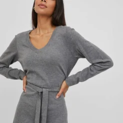 Vila KNOOPRIEM IN DE TAILLE JURK MET LANGE MOUWEN 8 Vila KNOOPRIEM IN DE TAILLE JURK MET LANGE MOUWEN -Goedkope Fraaie Mod Winkel 14080247 MediumGreyMelange 006