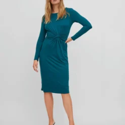 Vila LANGE MOUWEN MIDI JURK -Goedkope Fraaie Mod Winkel 14080664 ShadedSpruce 005