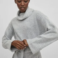 Vila PETITE - VAN RIEM VOORZIENE GEBREIDE JURK -Goedkope Fraaie Mod Winkel 14081731 LightGreyMelange 006