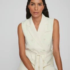 Vila BLAZER GILET MINI JURK -Goedkope Fraaie Mod Winkel 14081975 Birch 006