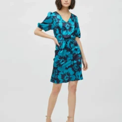 Vila GEBLOEMDE JURK MET KORTE MOUWEN