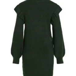 Vila HOGE KRAAG GEBREIDE JURK -Goedkope Fraaie Mod Winkel 14082583 Pineneedle 001
