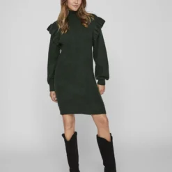 Vila HOGE KRAAG GEBREIDE JURK