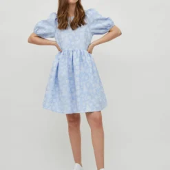 Vila GETEXTUREERD JURK MET KORTE MOUWEN