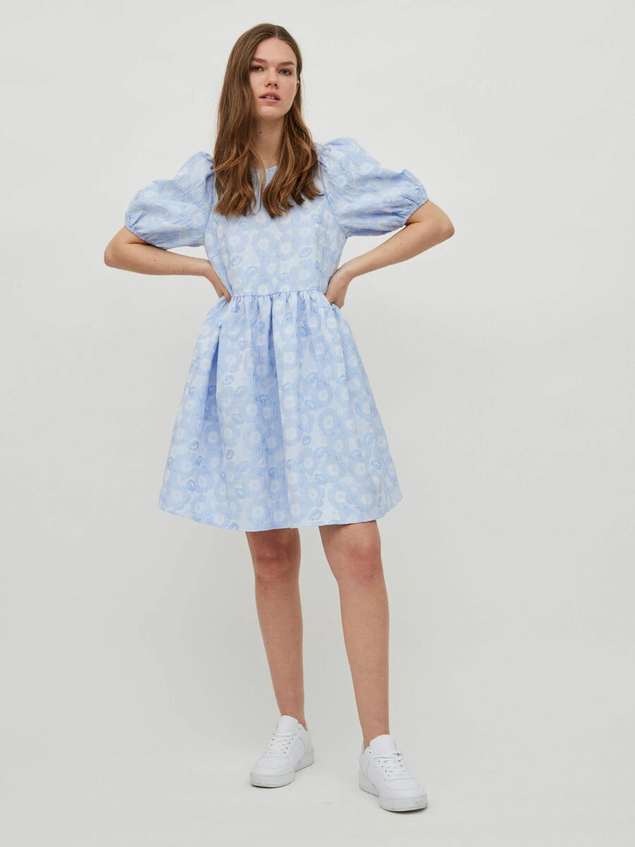 Vila GETEXTUREERD JURK MET KORTE MOUWEN 1 Vila GETEXTUREERD JURK MET KORTE MOUWEN