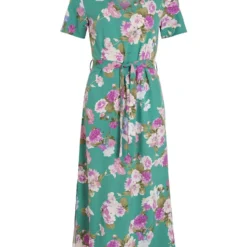 Vila KNOOPRIEM IN DE TAILLE MAXI JURK -Goedkope Fraaie Mod Winkel 14082855 Emerald 1000832 001