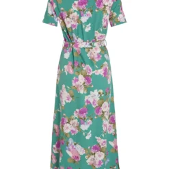 Vila KNOOPRIEM IN DE TAILLE MAXI JURK -Goedkope Fraaie Mod Winkel 14082855 Emerald 1000832 002