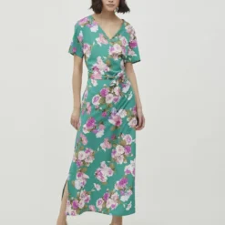 Vila KNOOPRIEM IN DE TAILLE MAXI JURK