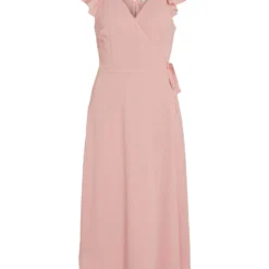 Vila KORTE MOUWEN MIDI JURK -Goedkope Fraaie Mod Winkel 14082970 SilverPink 001