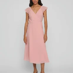 Vila KORTE MOUWEN MIDI JURK