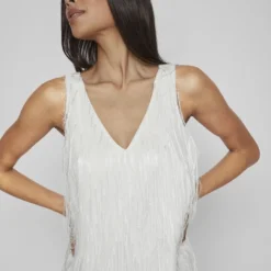 Vila GEDETAILLEERDE KORTE JURK 8 Vila GEDETAILLEERDE KORTE JURK -Goedkope Fraaie Mod Winkel 14083004 CloudDancer 006