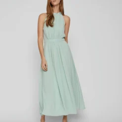 Vila HALTERNEK MIDI JURK 9 Vila HALTERNEK MIDI JURK -Goedkope Fraaie Mod Winkel 14083108 CameoGreen 005