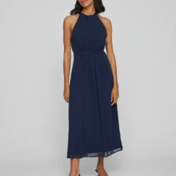 Vila HALTERNEK MIDI JURK 9 Vila HALTERNEK MIDI JURK -Goedkope Fraaie Mod Winkel 14083108 NavyBlazer 005