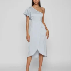 Vila ONE-SHOULDER MIDI JURK 9 Vila ONE-SHOULDER MIDI JURK -Goedkope Fraaie Mod Winkel 14083118 KentuckyBlue 005
