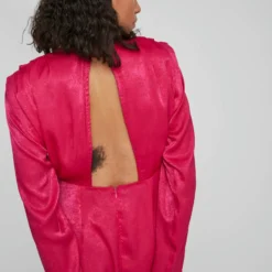 Vila OPEN RUG MIDI JURK 10 Vila OPEN RUG MIDI JURK -Goedkope Fraaie Mod Winkel 14083136 PinkYarrow 007