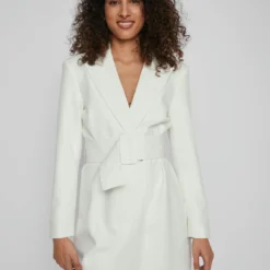 Vila KORTE BLAZER JURK -Goedkope Fraaie Mod Winkel 14083137 CloudDancer 007