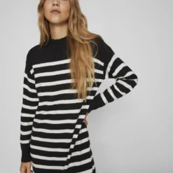 Vila MIDI GEBREIDE JURK -Goedkope Fraaie Mod Winkel 14083214 Black 1003664 007