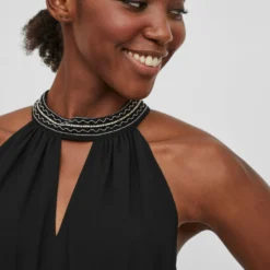 Vila HALTERNEK MINI JURK -Goedkope Fraaie Mod Winkel 14083303 Black 006