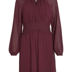 Vila RONDE HALS KORTE JURK -Goedkope Fraaie Mod Winkel 14083315 Winetasting 001