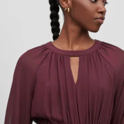 Vila RONDE HALS KORTE JURK -Goedkope Fraaie Mod Winkel 14083315 Winetasting 006