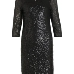 Vila PAILLETTEN KORTE JURK -Goedkope Fraaie Mod Winkel 14083318 Black 001