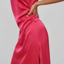 Vila SPLIT MAXI JURK -Goedkope Fraaie Mod Winkel 14083349 PinkYarrow 006