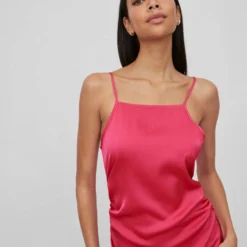 Vila SPLIT MAXI JURK -Goedkope Fraaie Mod Winkel 14083349 PinkYarrow 007