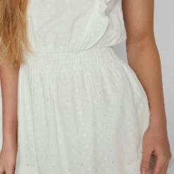 Vila GELAAGD KORTE JURK -Goedkope Fraaie Mod Winkel 14083354 CloudDancer 007