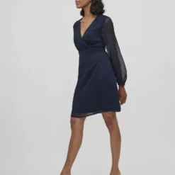 Vila CHIFFON JURK MET LANGE MOUWEN 9 Vila CHIFFON JURK MET LANGE MOUWEN -Goedkope Fraaie Mod Winkel 14083469 NavyBlazer 005