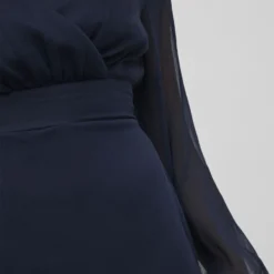 Vila CHIFFON JURK MET LANGE MOUWEN 10 Vila CHIFFON JURK MET LANGE MOUWEN -Goedkope Fraaie Mod Winkel 14083469 NavyBlazer 007