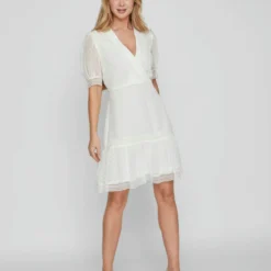 Vila KORTE JURK MET KORTE MOUWEN 9 Vila KORTE JURK MET KORTE MOUWEN -Goedkope Fraaie Mod Winkel 14083790 CloudDancer 005