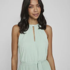 Vila GEPLOOID MOUWLOZE JURK -Goedkope Fraaie Mod Winkel 14083808 CameoGreen 006