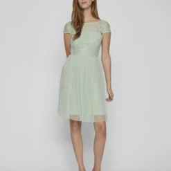 Vila KANTEN KORTE JURK 9 Vila KANTEN KORTE JURK -Goedkope Fraaie Mod Winkel 14083836 CameoGreen 005