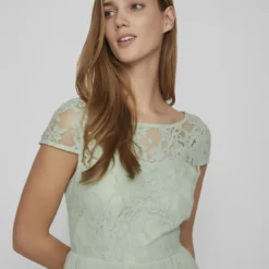 Vila KANTEN KORTE JURK 8 Vila KANTEN KORTE JURK -Goedkope Fraaie Mod Winkel 14083836 CameoGreen 006