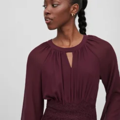 Vila PETITE - RONDE HALS MAXI JURK -Goedkope Fraaie Mod Winkel 14084006 Winetasting 007