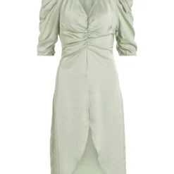 Vila SPLITTEN VOOR MIDI JURK -Goedkope Fraaie Mod Winkel 14084192 DesertSage 001