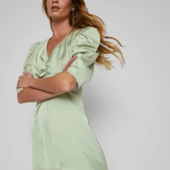 Vila SPLITTEN VOOR MIDI JURK -Goedkope Fraaie Mod Winkel 14084192 DesertSage 007