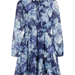 Vila PETITE - JURK MET LANGE MOUWEN -Goedkope Fraaie Mod Winkel 14084281 FederalBlue 1014905 001