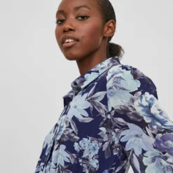 Vila PETITE - JURK MET LANGE MOUWEN -Goedkope Fraaie Mod Winkel 14084281 FederalBlue 1014905 006