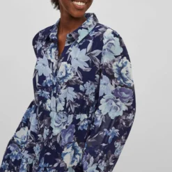 Vila PETITE - JURK MET LANGE MOUWEN -Goedkope Fraaie Mod Winkel 14084281 FederalBlue 1014905 007