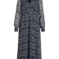 Vila GEDESSINEERD JURK MET LANGE MOUWEN -Goedkope Fraaie Mod Winkel 14084624 Black 1017977 001